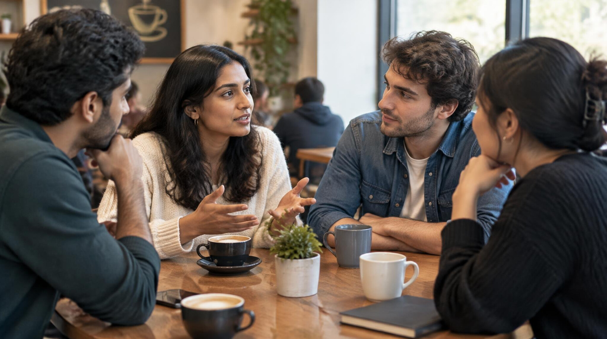 people having deep conversation
