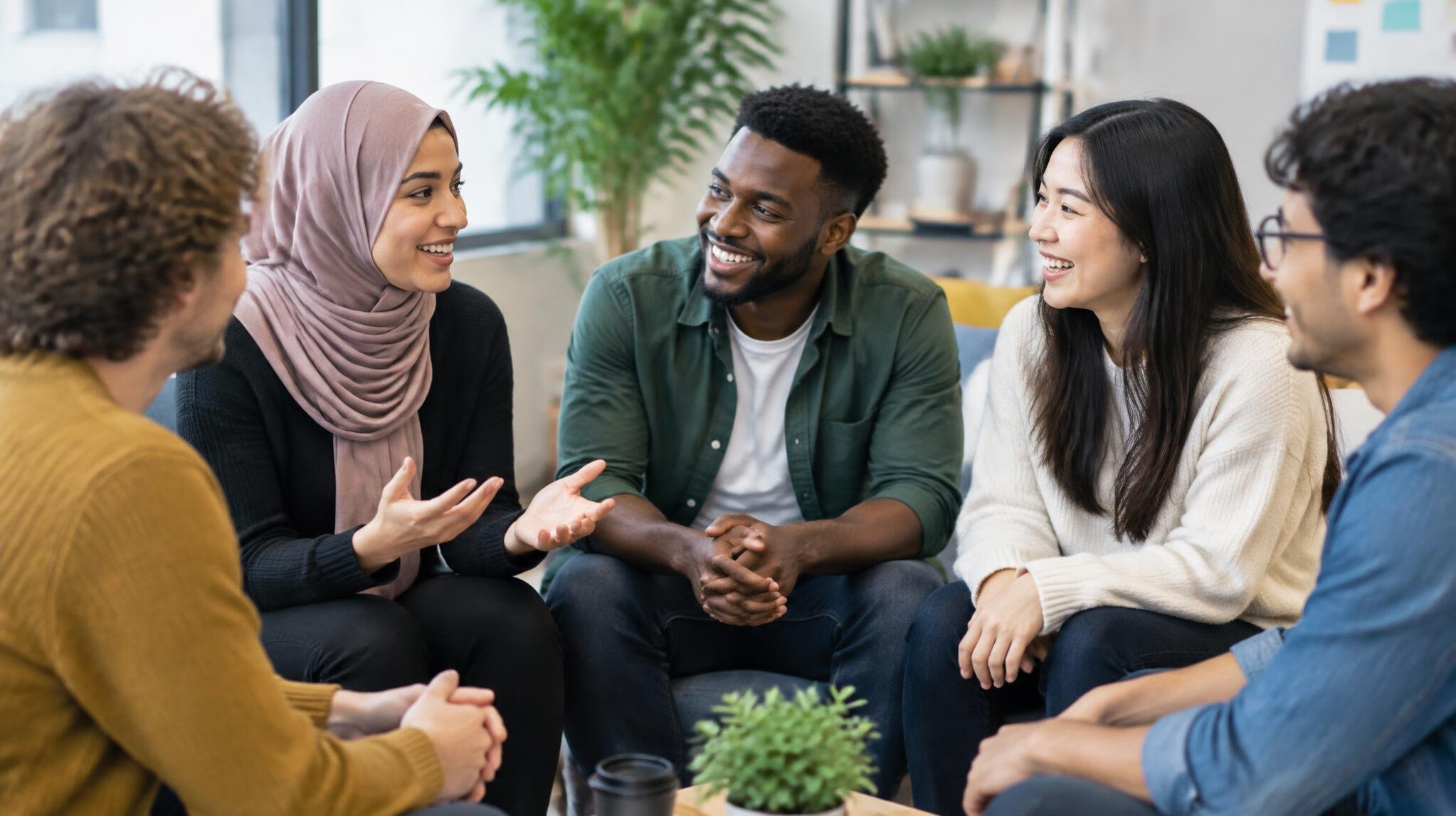 diverse group talking