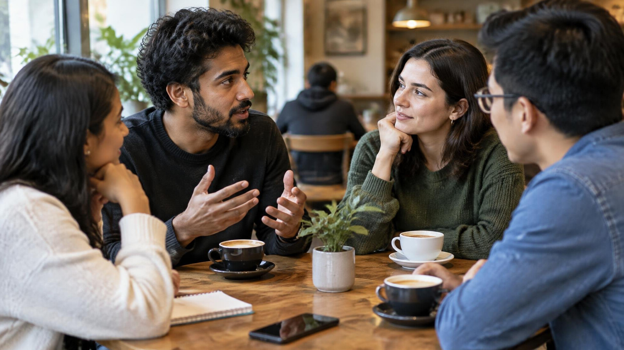 people having deep conversation